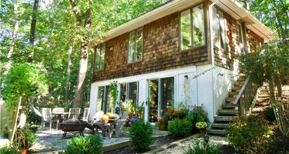 Tucked into the quiet woods of Sag Harbor.