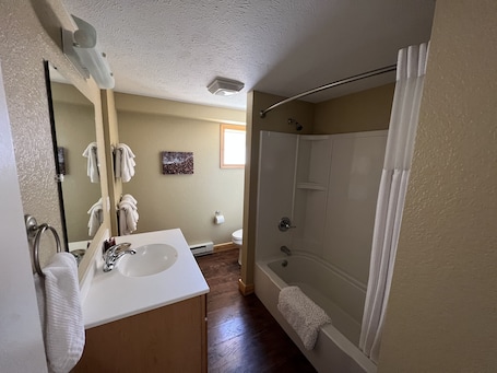 Hair dryer, towels. Tahquamenon Suites Lodging - One-Bedroom Suite # 1