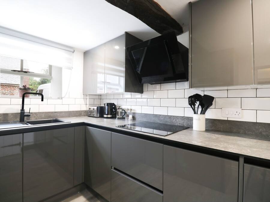 Fridge, dishwasher, electric kettle, toaster