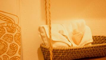 Soap, shampoo, toilet paper