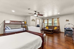 4 bedrooms, iron/ironing board, travel crib, free WiFi