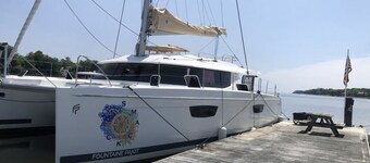 Luxurious Foutaine Pajot Saba 50 Catamaran. Six cabin, six bathroom layout.