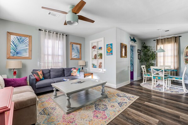 Smart TV, books, music library, offices