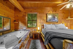 Cabana, 1 cama Queen e sofá-cama, banheira de imersão | 1 quarto, individualmente decorados, individualmente mobiliados