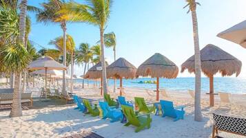 Sun loungers, beach towels
