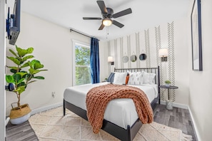 4 bedrooms, iron/ironing board, travel crib, WiFi