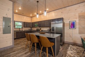 Fridge, microwave, oven, stovetop - Secluded Luxe Cabin | Hot Tub, Game Room, Theater (Sevierville)