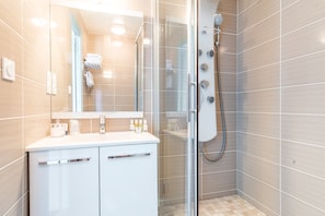 Hair dryer, soap, shampoo
