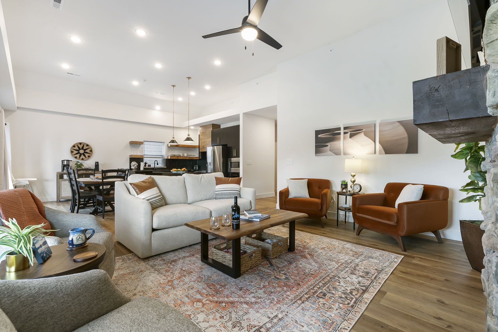 Smart TV, fireplace, video games