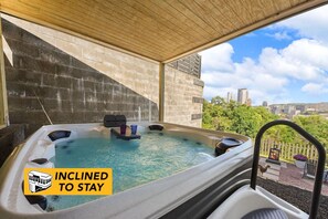 Outdoor spa tub - City View Sanctuary ~ Hot Tub, Abundant Parking (Pittsburgh)
