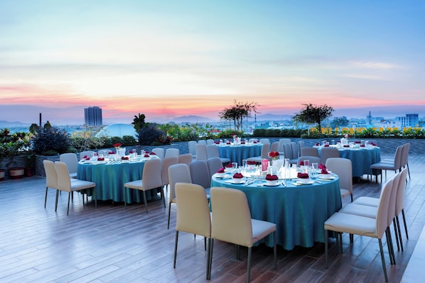 Outdoor banquet area
