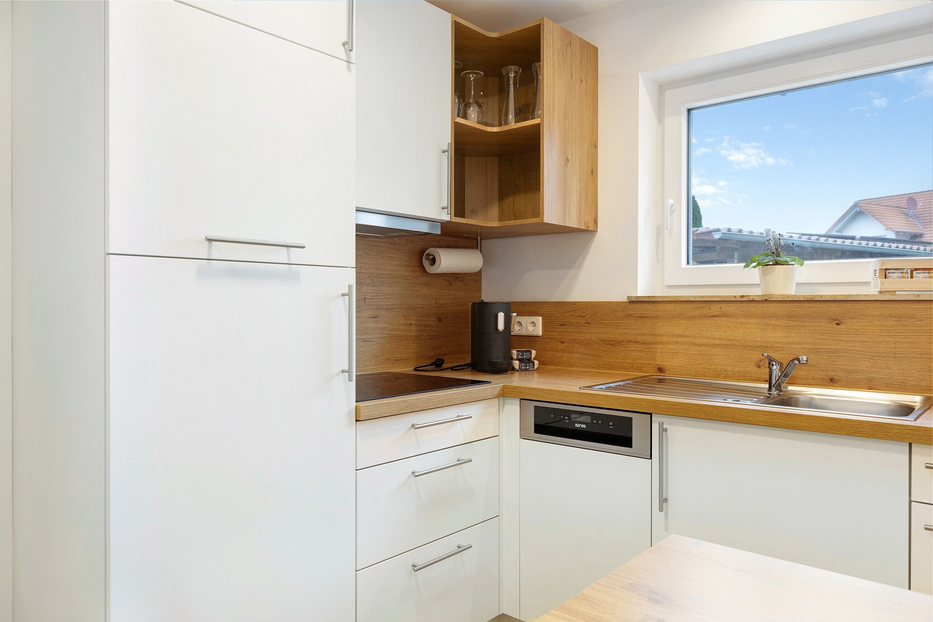 Kühlschrank, Mikrowelle, Herdplatte, Geschirrspüler