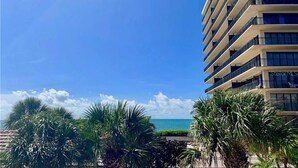 A high-rise hotel with multiple balconies overlooking a beach. - Gulf Views From Every Room! Heated Pool. Direct Beach Access.  Recreation Room. Beautiful Beach. (Treasure Island)