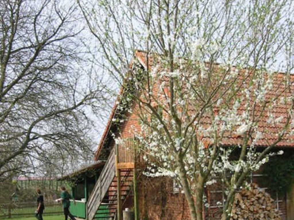 Außenansicht!
Aufgang über die Holztreppe am Giebel