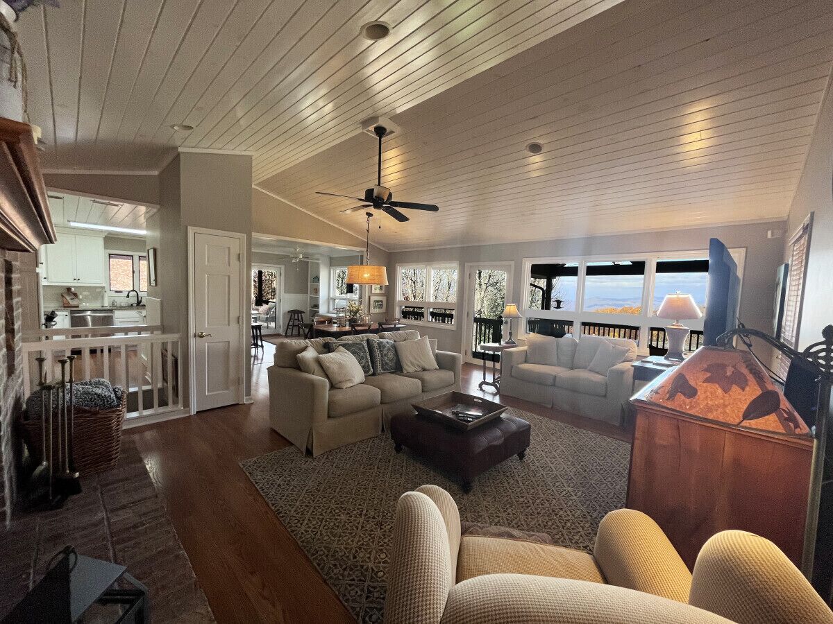 TV connectée, cheminée, livres