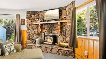 TV, fireplace, DVD player, table football