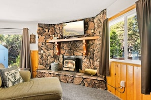 TV, fireplace, DVD player, table football