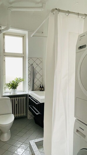 Shower, hair dryer