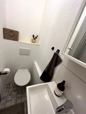 Suihku, hiustenkuivaaja, pyyhkeet