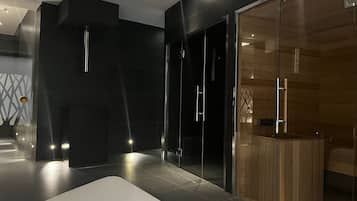 Sauna, steam room, body treatments, body scrubs, facials