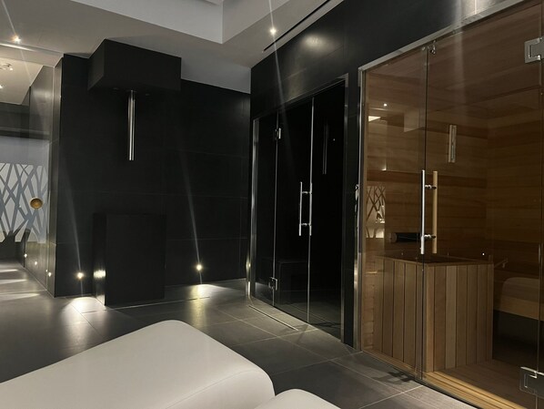 Sauna, ruang uap, perawatan tubuh, body scrub, dan perawatan wajah