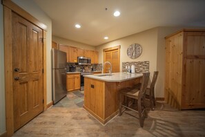 Updated kitchen with bar stool seating!