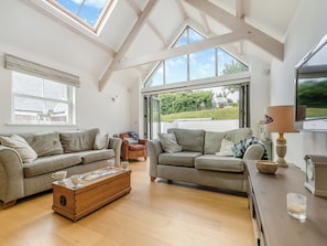 TV, fireplace - 4 bedroom accommodation in St Just-in-Roseland, near St Mawes (St Just-in-Roseland, near St Mawes)