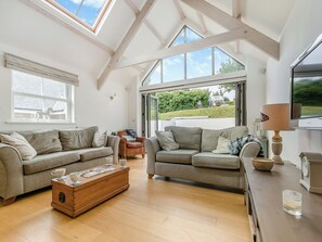 TV, fireplace - 4 bedroom accommodation in St Just-in-Roseland, near St Mawes (St Just-in-Roseland, near St Mawes)
