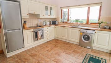 Microwave, oven, dishwasher, high chair