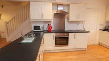 Fridge, microwave, oven, highchair