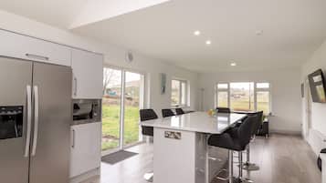 Microwave, oven, dishwasher, high chair