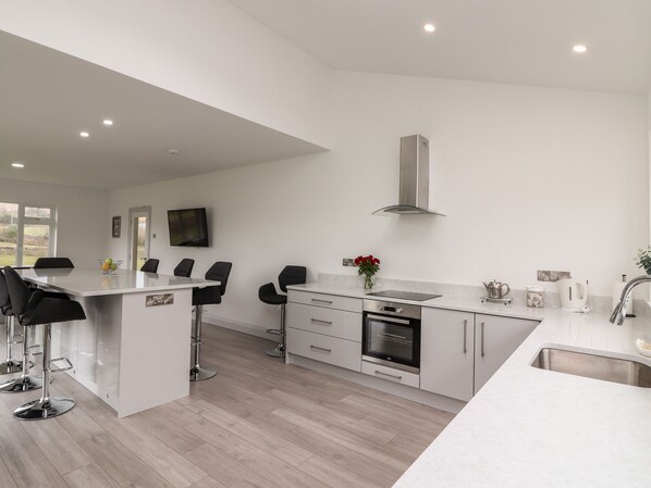 Microwave, oven, dishwasher, high chair