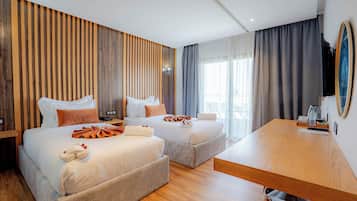 Chambre Supérieure avec lits jumeaux, 2 lits une place | 1 chambre, draps en coton égyptien, literie de qualité supérieure