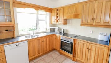 Microwave, oven, dishwasher, high chair