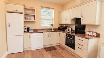 Dishwasher, high chair, cookware/dishes/utensils