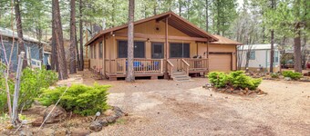 Updated Deck & Fireside Table: Pinetop Cottage