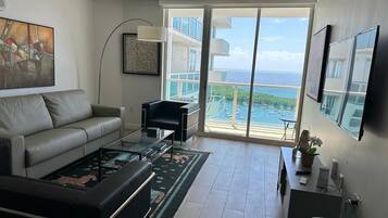 Appartement, 1 très grand lit et 1 canapé-lit | Coin séjour