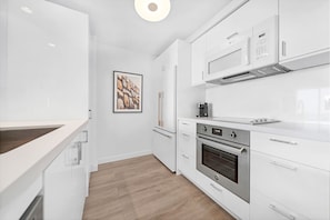 Basic Apartment, 1 King Bed with Sofa bed | Private kitchen | Full-sized fridge, microwave, oven, dishwasher