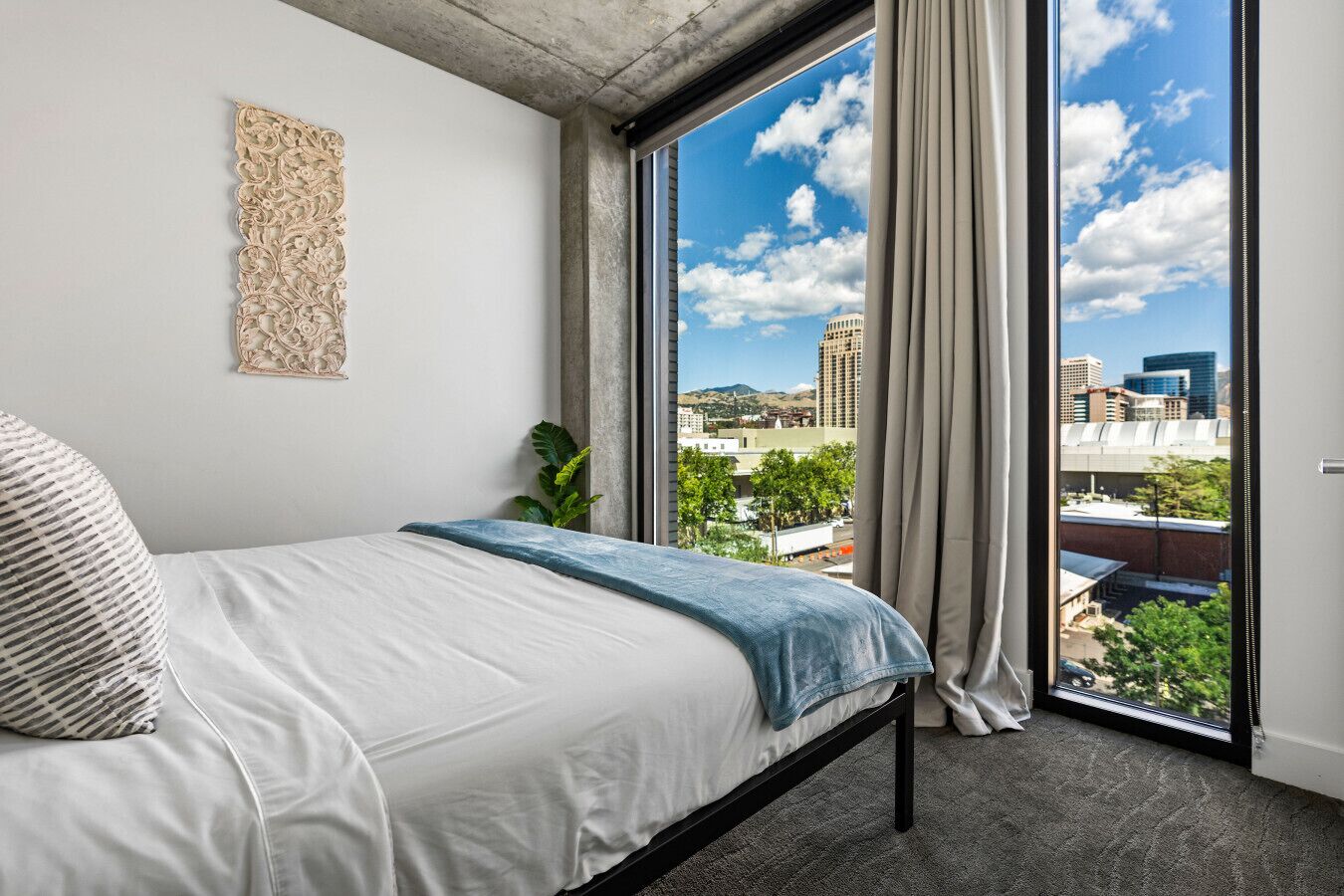 1 bedroom, desk, iron/ironing board, travel crib