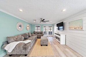 Smart TV, video games, foosball, books