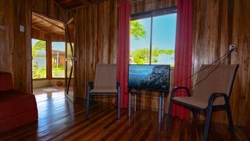 Family Cabin, Multiple Beds | Living area | 32-inch Smart TV with cable channels, Netflix, streaming services