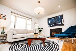 Smart TV, fireplace, video games, books