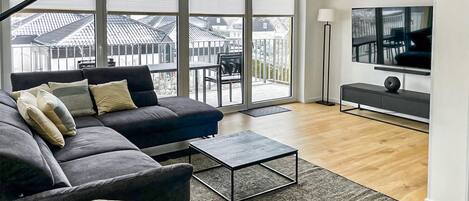 Fernseher, Kamin, DVD-Player