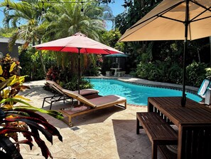 Outdoor pool, a heated pool