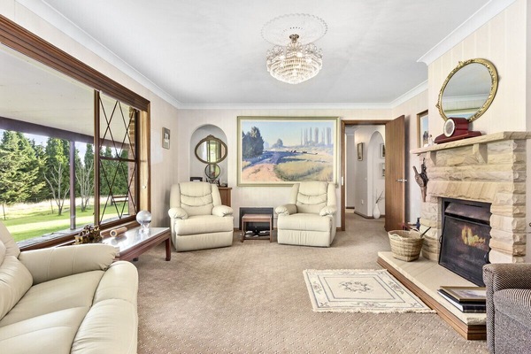 Smart TV, caminetto, lettore DVD, libri