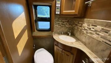 Shower, towels, toilet paper