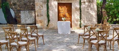 Outdoor banquet area