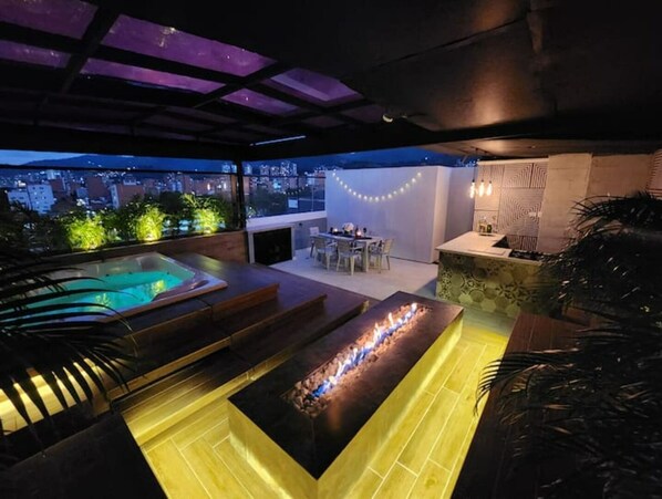Terrace/patio - Luxury 4 /jacuzzi/terrace/private/cerca Al Poblado (Medellín)