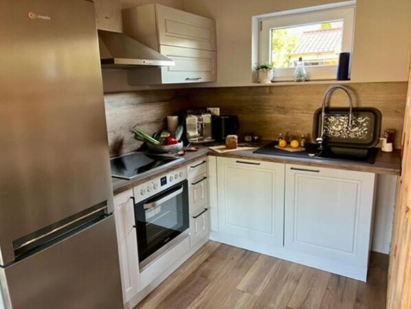 Fridge, oven, stovetop, dishwasher