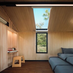 Cabaña ejecutiva, 2 camas Queen size, vista a la montaña | Escritorio, espacio para trabajar con laptop y wifi gratis 